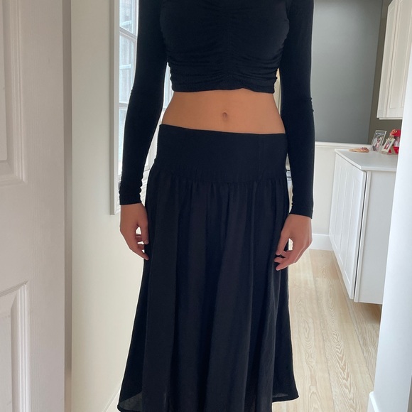 Anthropologie Dresses & Skirts - Anthropologie Elegant Black Women's Skirt and Long sleeve Set